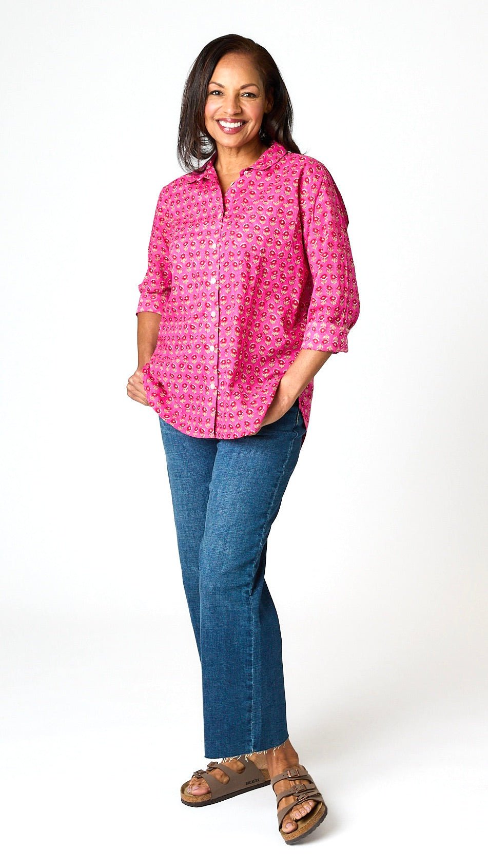 Good Boyfriend Shirt Emory Floral Pink