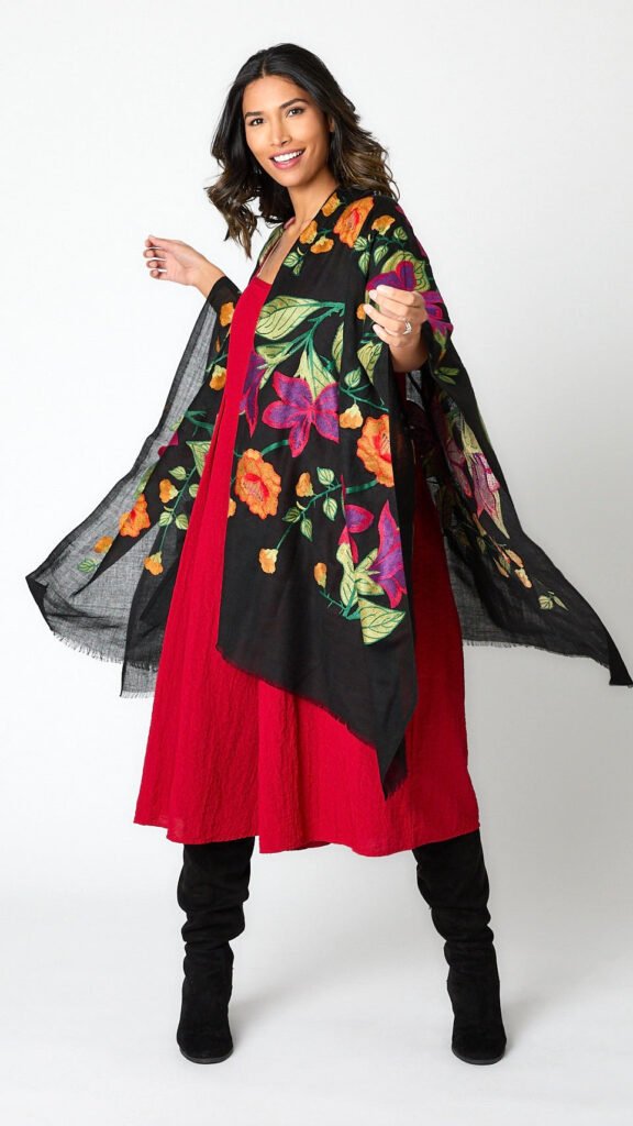 Conrad Embroidered Ruana