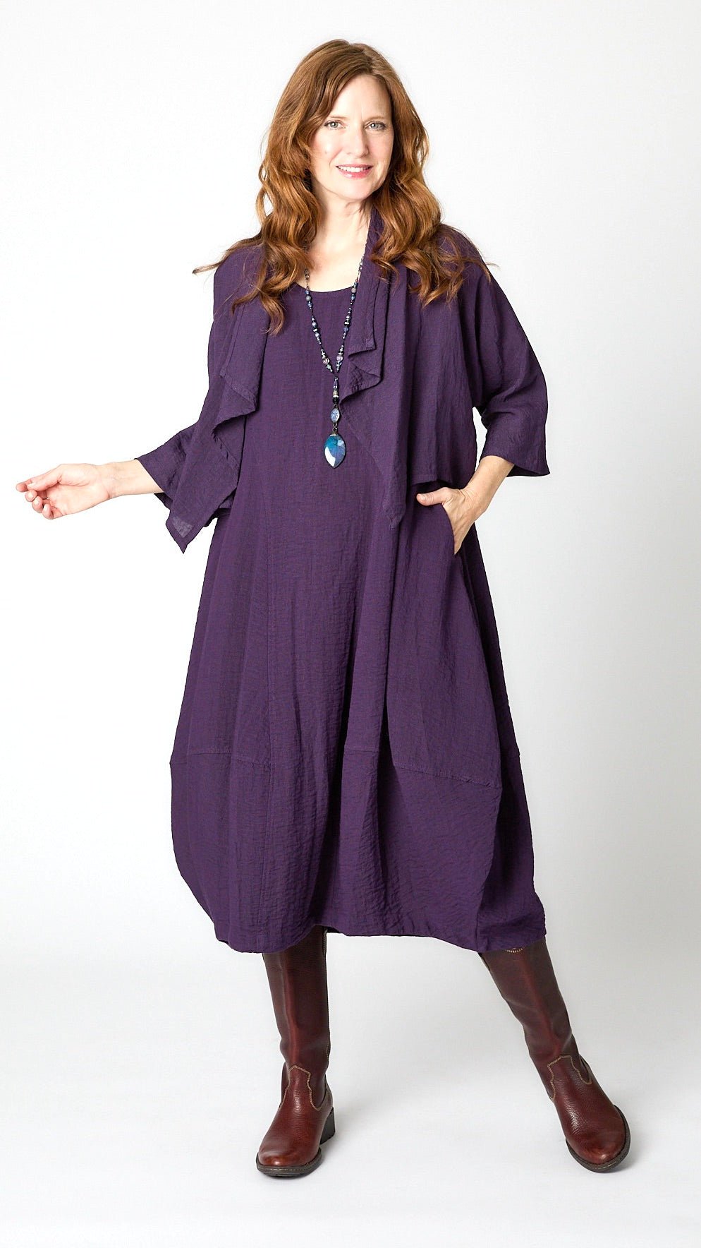Gerties 11 Stitch Princess Dress - Eggplant